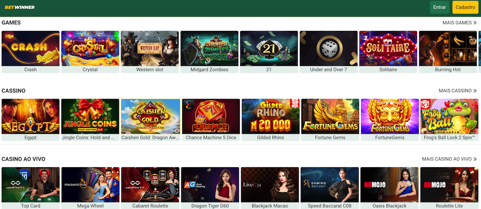 Betwinner jogos